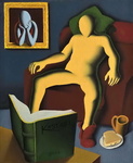 Mark Kostabi - Remote viewing - 2004 (olio su tela - con autentica diretta dell'artista su foto) Mark Kostabi - Remote viewing - 2004 (olio su tela - con autentica diretta dell'artista su foto)