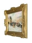 Carlo Brancaccio - Il lungo Senna a Parigi e le sue edicole - ca. 1895/1900 (olio su tavola lignea) Carlo Brancaccio - Il lungo Senna a Parigi e le sue edicole - ca. 1895/1900 (olio su tavola lignea)
