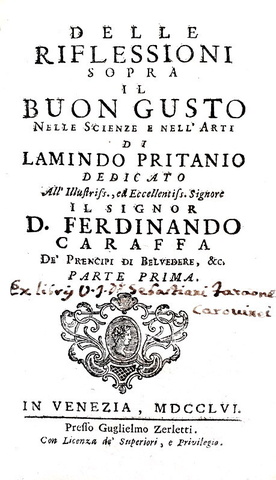 Ludovico Antonio Muratori - Delle riflessioni sopra il buon gusto nelle scienze e nell�arti - 1756 Ludovico Antonio Muratori - Delle riflessioni sopra il buon gusto nelle scienze e nell�arti - 1756
