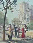 Georges Gerbier - Les bouquinistes a Paris - circa 1940/1950 (olio su tela) Georges Gerbier - Les bouquinistes a Paris - circa 1940/1950 (olio su tela)