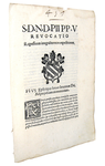 Bolla di Pio V che disciplina il diritto di regresso - Roma, Blado 1571 Bolla di Pio V che disciplina il diritto di regresso - Roma, Blado 1571