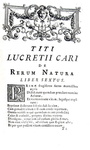 Titus Lucretius Carus - De rerum natura libri sex - Lutetiae Parisiorum 1754 (con 7 tavole) Titus Lucretius Carus - De rerum natura libri sex - Lutetiae Parisiorum 1754 (con 7 tavole)