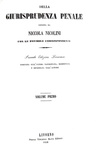 Un classico di diritto penale: Nicola Nicolini - Della giurisprudenza penale - Livorno 1858 Un classico di diritto penale: Nicola Nicolini - Della giurisprudenza penale - Livorno 1858