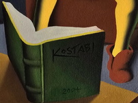 Mark Kostabi - Remote viewing - 2004 (olio su tela - con autentica diretta dell'artista su foto) Mark Kostabi - Remote viewing - 2004 (olio su tela - con autentica diretta dell'artista su foto)