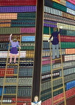 Heinz Sedlick - In der bibliothek - anni Novanta (acrilico su tavola) Heinz Sedlick - In der bibliothek - anni Novanta (acrilico su tavola)