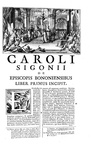 L'opera del grande storiografo modenese Carlo Sigonio: Opera omnia - Milano 1732-37 (sette volumi)