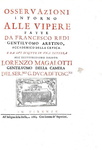 Francesco Redi - Osservazioni intorno alle vipere - 1664 (prima edizione nella variante pi� rara) Francesco Redi - Osservazioni intorno alle vipere - 1664 (prima edizione nella variante pi� rara)