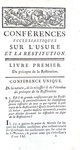 L'usura nel Settecento: Le Semelier - Conferences ecclesiastiques de Paris sur l'usure - Paris 1775 L'usura nel Settecento: Le Semelier - Conferences ecclesiastiques de Paris sur l'usure - Paris 1775