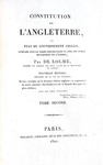 La costituzione inglese: Jean Louis de Lolme - Constitution de l'Angleterre - Paris 1822 La costituzione inglese: Jean Louis de Lolme - Constitution de l'Angleterre - Paris 1822