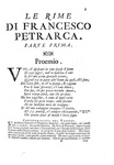 La prima edizione critica dell'opera di Francesco Petrarca: Le rime - Modena 1711 (prima edizione)