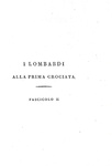 Tommaso Grossi - I lombardi alla prima crociata - Milano 1826 (prima edizione - brossure conservate)