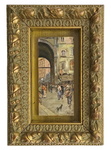 Vincenzo Migliaro - Scorcio di mercato nella vecchia Napoli - inizi del XX secolo (olio su tavola) Vincenzo Migliaro - Scorcio di mercato nella vecchia Napoli - inizi del XX secolo (olio su tavola)