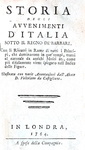 Emanuele Tesauro - Storia degli avvenimenti d'Italia sotto il regno de' Barbari - 1764 (figurato) Emanuele Tesauro - Storia degli avvenimenti d'Italia sotto il regno de' Barbari - 1764 (figurato)