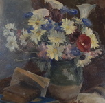 Paul Garin - Libri con vaso di fiori. Composizione - 1941 (olio su tavola lignea) Paul Garin - Libri con vaso di fiori. Composizione - 1941 (olio su tavola lignea)