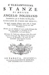 Angelo Poliziano - L'elegantissime stanze & La favola di Orfeo - Padova, Giuseppe Comino 1749/51 Angelo Poliziano - L'elegantissime stanze & La favola di Orfeo - Padova, Giuseppe Comino 1749/51