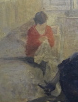 Ermenegildo Agazzi - La lettrice - fine del XIX secolo (1890 circa) - olio su tela Ermenegildo Agazzi - La lettrice - fine del XIX secolo (1890 circa) - olio su tela