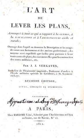 Cartografia e topografia: Verkaven - Art de lever les plans - A Paris 1811 (con 10 tavole) Cartografia e topografia: Verkaven - Art de lever les plans - A Paris 1811 (con 10 tavole)