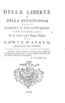 Sebastiano d'Ayala - Della libert� e dell'uguaglianza degli uomini e de' cittadini - Torino 1793 Sebastiano d'Ayala - Della libert� e dell'uguaglianza degli uomini e de' cittadini - Torino 1793