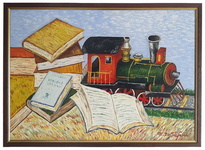 Michele De Stefano - Un treno di cultura - anni Duemila (olio su tavola, esposto alla BNU di Torino) Michele De Stefano - Un treno di cultura - anni Duemila (olio su tavola, esposto alla BNU di Torino)