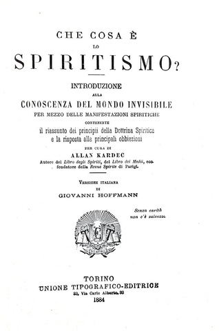 Allan Kardec - Che cosa � lo spiritismo? - Torino - 1884 (prima edizione italiana - bella legatura) Allan Kardec - Che cosa � lo spiritismo? - Torino - 1884 (prima edizione italiana - bella legatura)