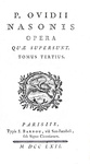 Ovidius - Opera quae supersunt - Paris, Barbou 1762 (con numerose incisioni e una bella legatura) Ovidius - Opera quae supersunt - Paris, Barbou 1762 (con numerose incisioni e una bella legatura)