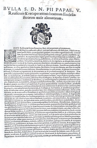 Bolla di Pio V sulla gestione della Fabbrica di San Pietro - Roma, Blado 1571 Bolla di Pio V sulla gestione della Fabbrica di San Pietro - Roma, Blado 1571