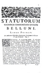 Gli antichi statuti di Belluno: Statutorum magnificae civitatis Belluni libri quatuor - Venezia 1747 Gli antichi statuti di Belluno: Statutorum magnificae civitatis Belluni libri quatuor - Venezia 1747