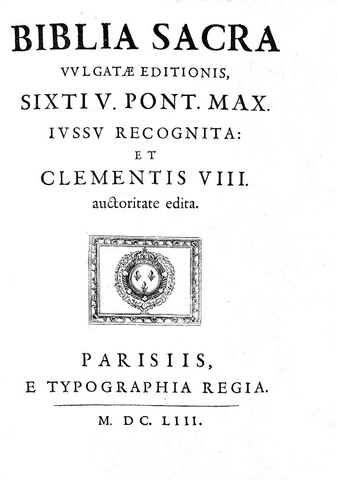 Biblia sacra vulgatae editionis  - Parisiis, Typographia Regia 1653 (con numerose incisioni in rame)