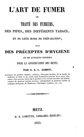 L'arte di fumare: Jamet - L'art de fumer ou trait� des fumeurs et des pipes - 1845 (prima edizione) L'arte di fumare: Jamet - L'art de fumer ou trait� des fumeurs et des pipes - 1845 (prima edizione)