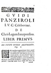 Guido Panciroli - De claris legum interpretibus - Venezia 1637 (rara e ricercata prima edizione)