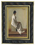 Vittorio Zippel - La lettrice - fine XIX secolo (1890/1895 ca.) - olio su tela di stile divisionista Vittorio Zippel - La lettrice - fine XIX secolo (1890/1895 ca.) - olio su tela di stile divisionista