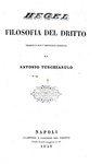 Hegel - Filosofia del dritto - Napoli 1848 (rara e ricercata prima edizione italiana)