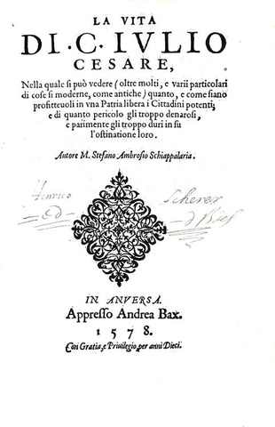 Stefano Ambrogio Schiappalaria - La vita di C. Iulio Cesare - 1578 (rarissima prima edizione) Stefano Ambrogio Schiappalaria - La vita di C. Iulio Cesare - 1578 (rarissima prima edizione)