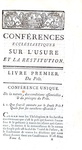L'usura nel Settecento: Le Semelier - Conferences ecclesiastiques de Paris sur l'usure - Paris 1775 L'usura nel Settecento: Le Semelier - Conferences ecclesiastiques de Paris sur l'usure - Paris 1775