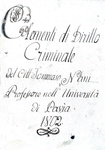 Tommaso Nani - Elementi di diritto criminale - Pavia - Manoscritto datato 1802 Tommaso Nani - Elementi di diritto criminale - Pavia - Manoscritto datato 1802