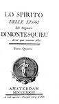 Montesquieu - Lo spirito delle leggi - Amsterdam 1773 (rara prima edizione italiana integrale)