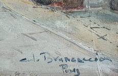 Carlo Brancaccio - Il lungo Senna a Parigi e le sue edicole - ca. 1895/1900 (olio su tavola lignea) Carlo Brancaccio - Il lungo Senna a Parigi e le sue edicole - ca. 1895/1900 (olio su tavola lignea)