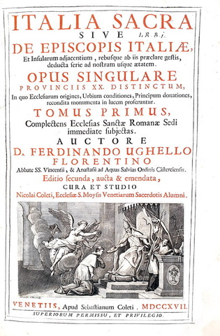 Ferdinando Ughelli -Italia sacra sive de episcopis Italiae - 1717/22 (legatura nobiliare - figurato) Ferdinando Ughelli -Italia sacra sive de episcopis Italiae - 1717/22 (legatura nobiliare - figurato)