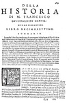 Francesco Guicciardini - Della historia d'Italia libri XX - Venezia, presso G. A. Bertano - 1580
