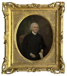 Ritratto di George Washington in biblioteca - Luglio 1777 (olio su tavola lignea ovale) Ritratto di George Washington in biblioteca - Luglio 1777 (olio su tavola lignea ovale)