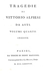 Alfieri - Tragedie - Parigi, Didot 1787/89 (edizione in parte originale - volume di scarto presente) Alfieri - Tragedie - Parigi, Didot 1787/89 (edizione in parte originale - volume di scarto presente)