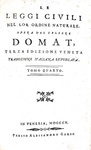 Jean Domat - Le leggi civili nel lor ordine naturale - Venezia 1805 (dieci volumi) Jean Domat - Le leggi civili nel lor ordine naturale - Venezia 1805 (dieci volumi)