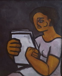 Tra futurismo e cubismo a Torino: Ugo Pozzo - Donna che legge - circa 1955/65 (olio su tela) Tra futurismo e cubismo a Torino: Ugo Pozzo - Donna che legge - circa 1955/65 (olio su tela)