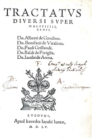 Alberto da Gandino - Tractatus diversi super maleficiis - Lione, Giunti 1555 (rarissimo e ricercato) Alberto da Gandino - Tractatus diversi super maleficiis - Lione, Giunti 1555 (rarissimo e ricercato)