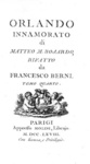 Un capolavoro quattrocentesco: Matteo M. Boiardo - Orlando innamorato - Parigi 1768 (bella legatura) Un capolavoro quattrocentesco: Matteo M. Boiardo - Orlando innamorato - Parigi 1768 (bella legatura)