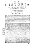 Francesco Guicciardini - Della historia d'Italia libri XX - Venezia, presso G. A. Bertano - 1580