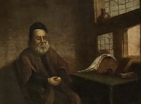 Anonimo - Filosofo in meditazione - met� del XVIII secolo (olio su tela di area fiamminga)