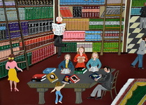 Heinz Sedlick - In der bibliothek - 1994 (acrilico su tavola) Heinz Sedlick - In der bibliothek - 1994 (acrilico su tavola)