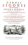 L'opera del grande storiografo modenese Carlo Sigonio: Opera omnia - Milano 1732-37 (sette volumi)
