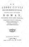 Jean Domat - Le leggi civili nel lor ordine naturale - Venezia, Zatta, 1802/04